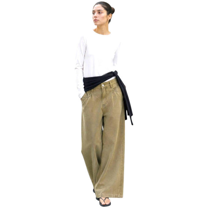 Olive Wide Leg Vintage Pants (PREORER)