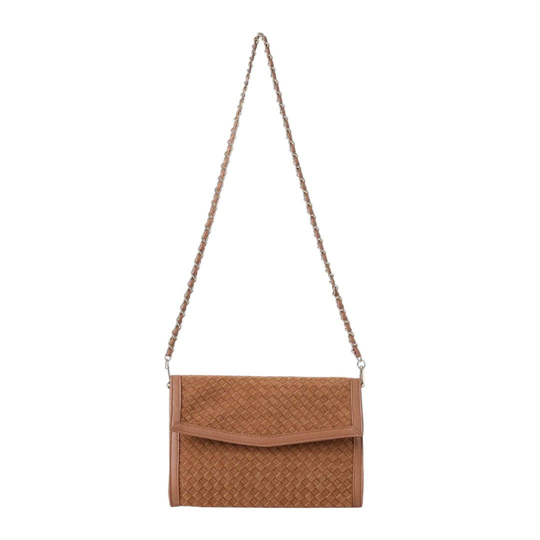 Vegan Leather Woven Clutch