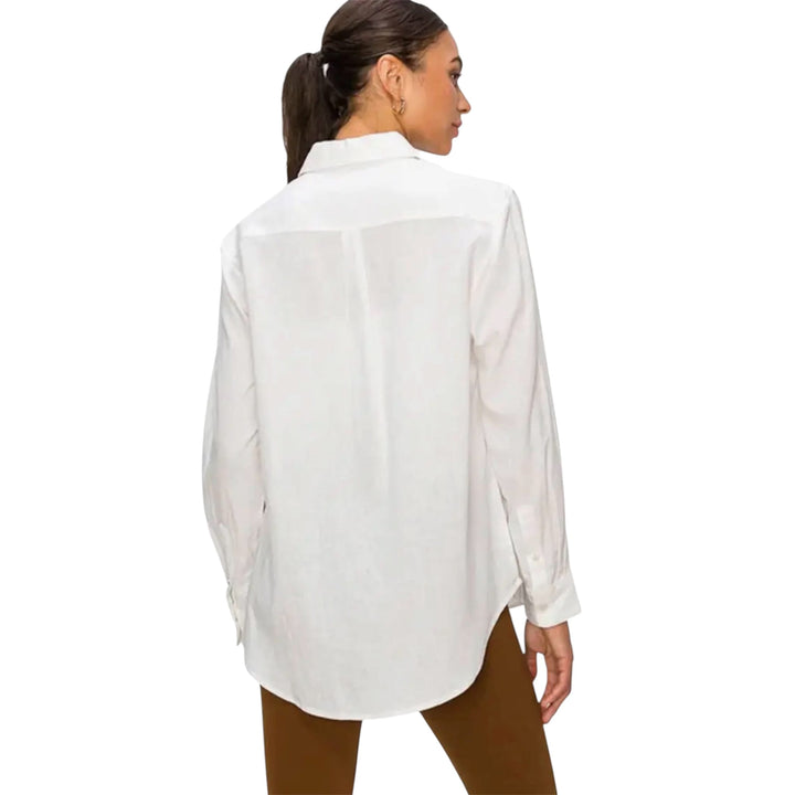 White Linen Button Down Shirt