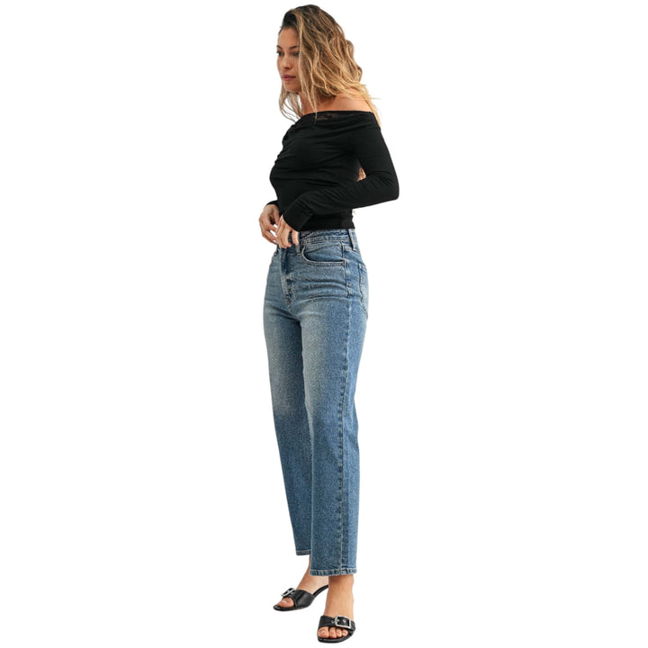 Vintage Straight Leg Mid Rise Jeans