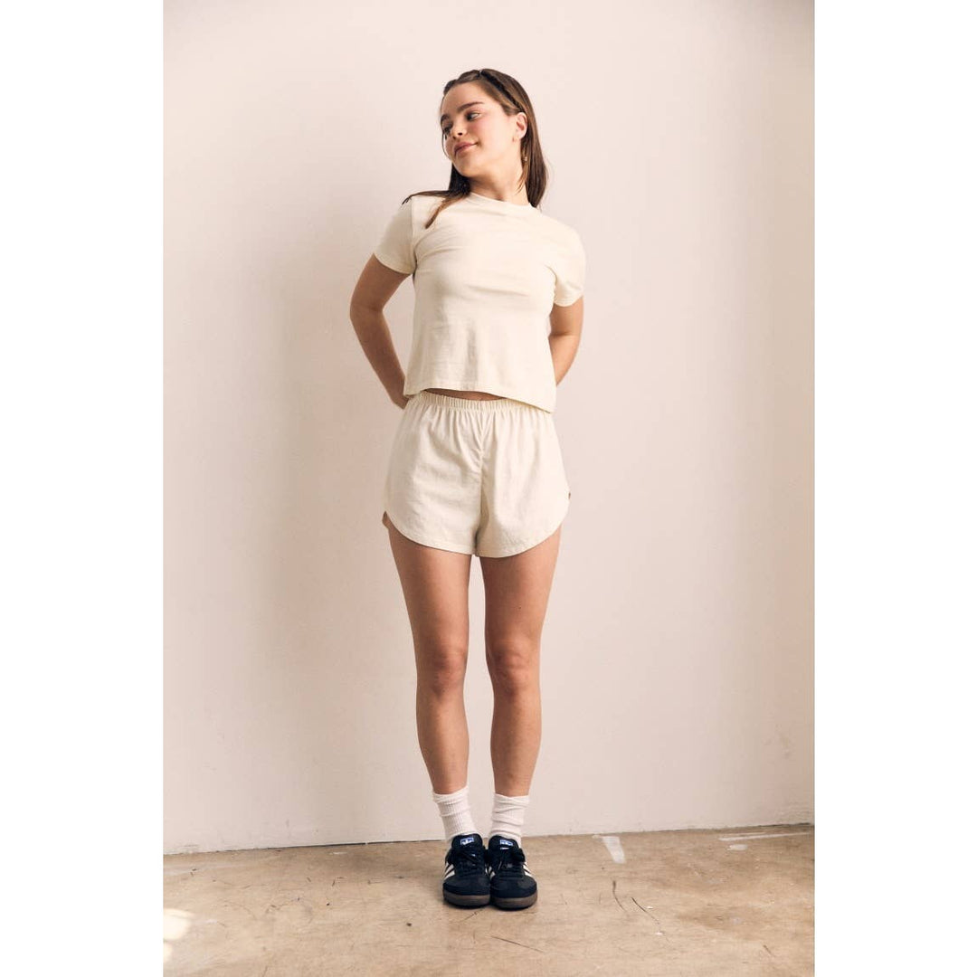 Bone 100% Cotton Garment Dyed Tee