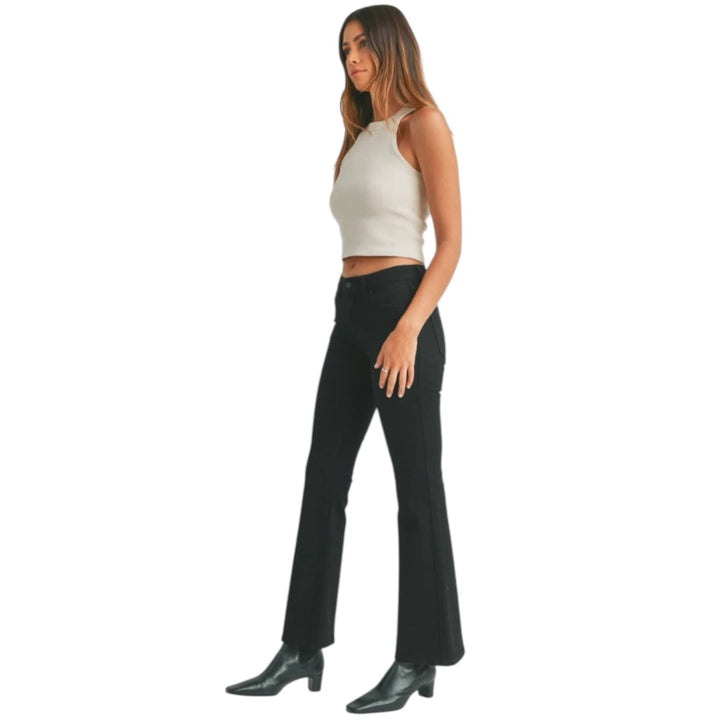 Black Low Rise Flare Denim Jeans