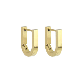 Gold U Horseshoe Huggie Earrings