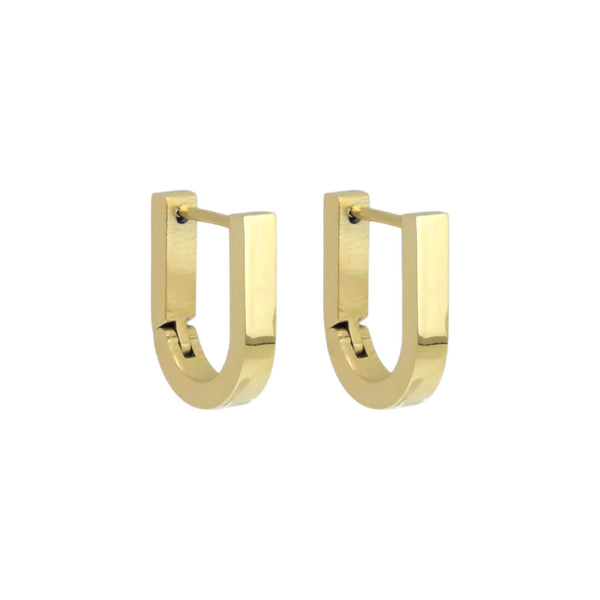 Gold U Horseshoe Huggie Earrings