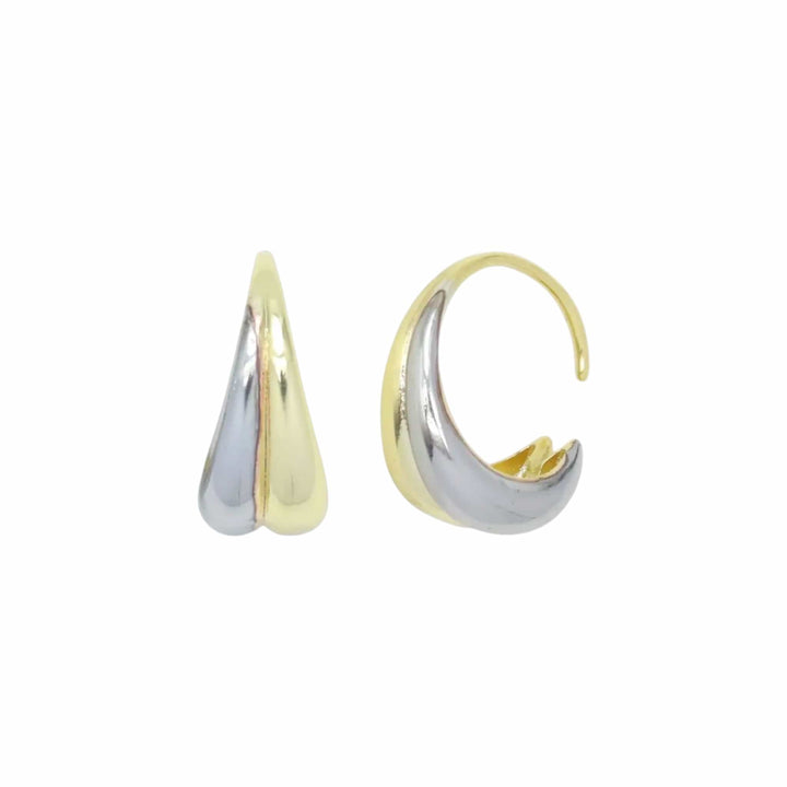 Gold Silver Two-tone Dome Earrings