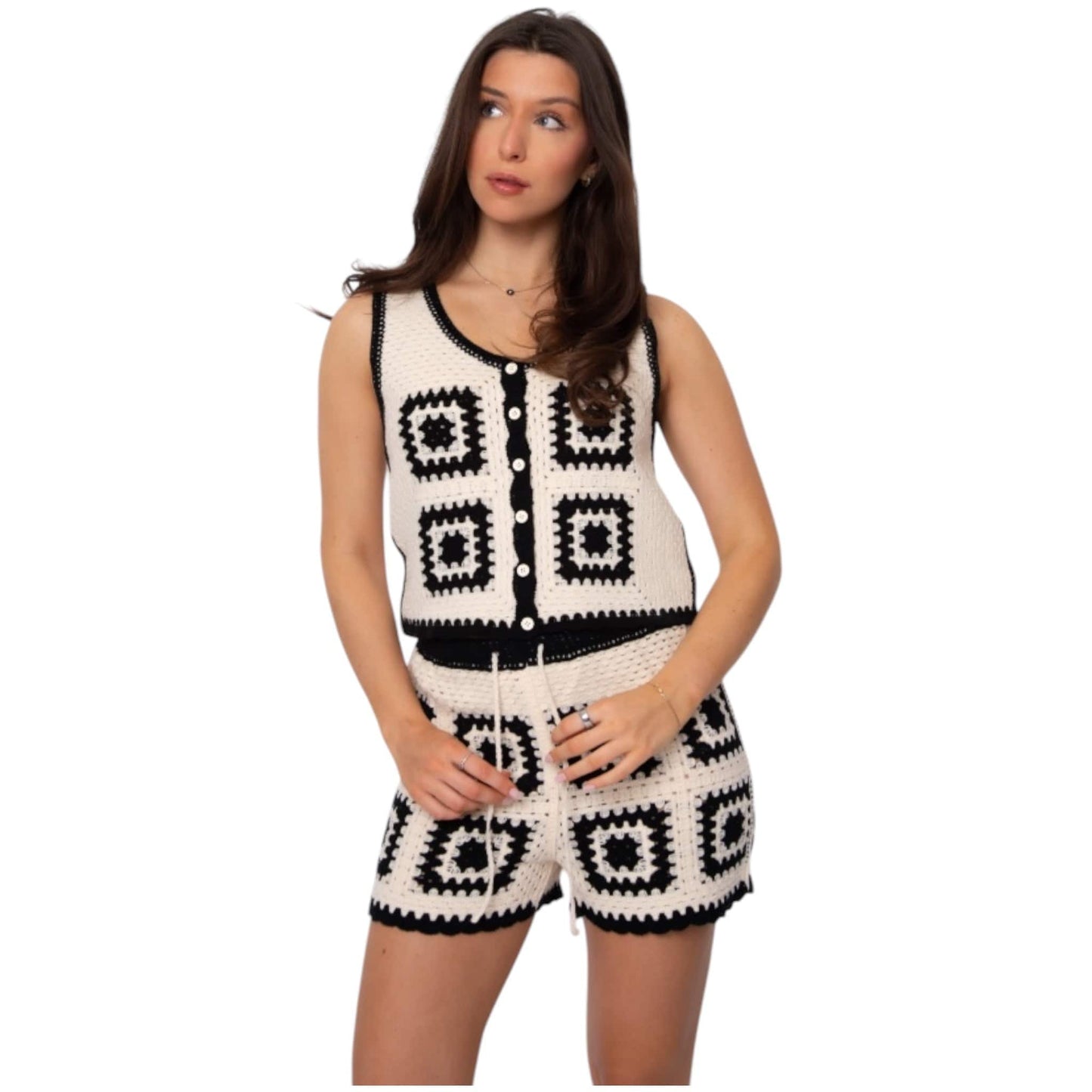 Crochet Vest and Matching Short Set