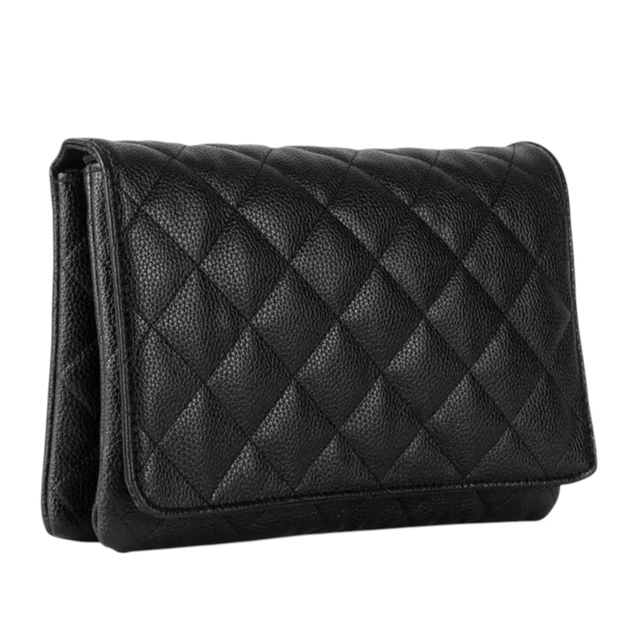 Black Pebbled Crossbody Purse
