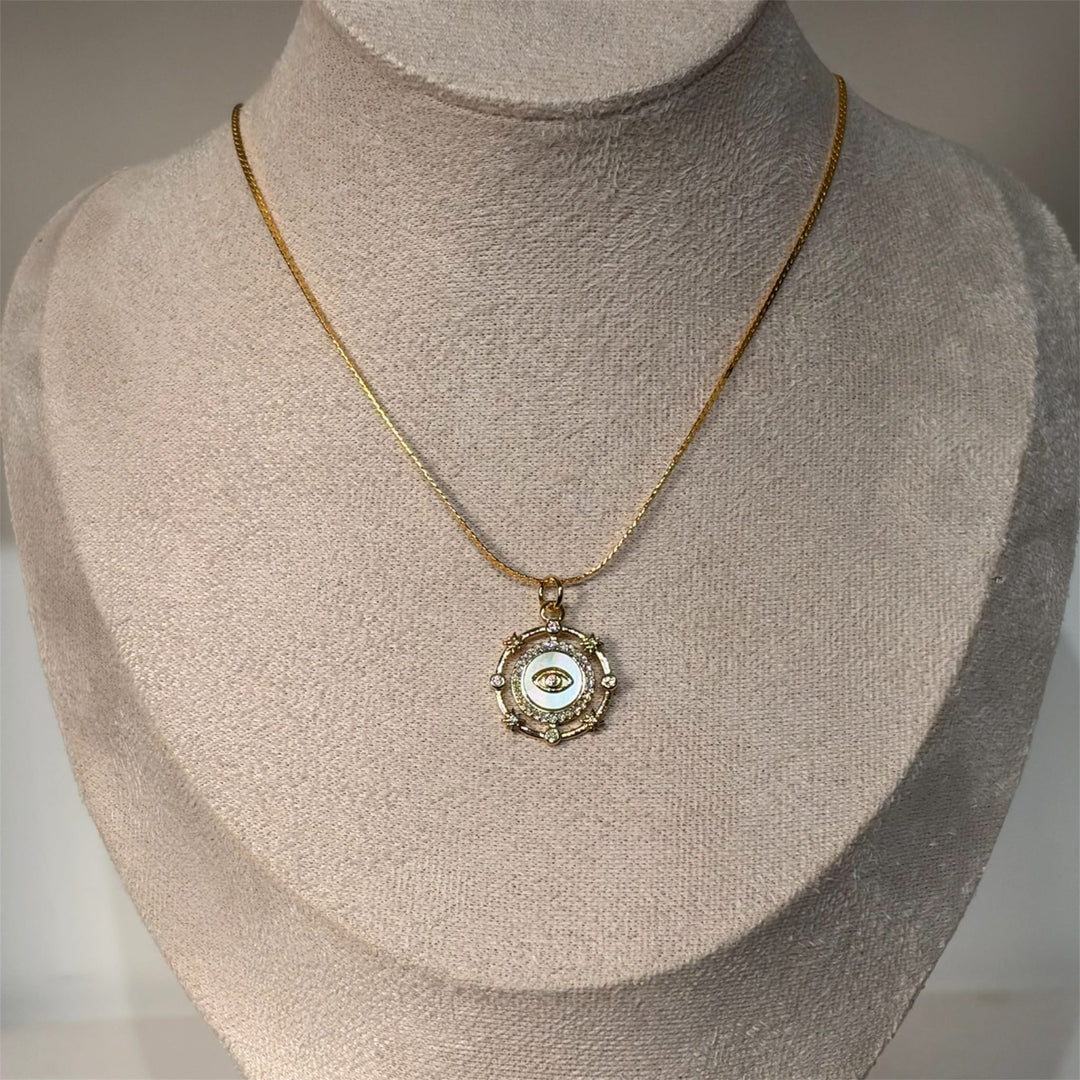 Mother Of Pearl Evil Eye Necklace