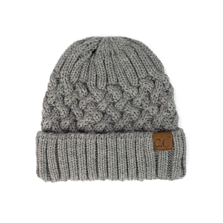 CC Beanie Lattice Pattern - Available in Grey and Black