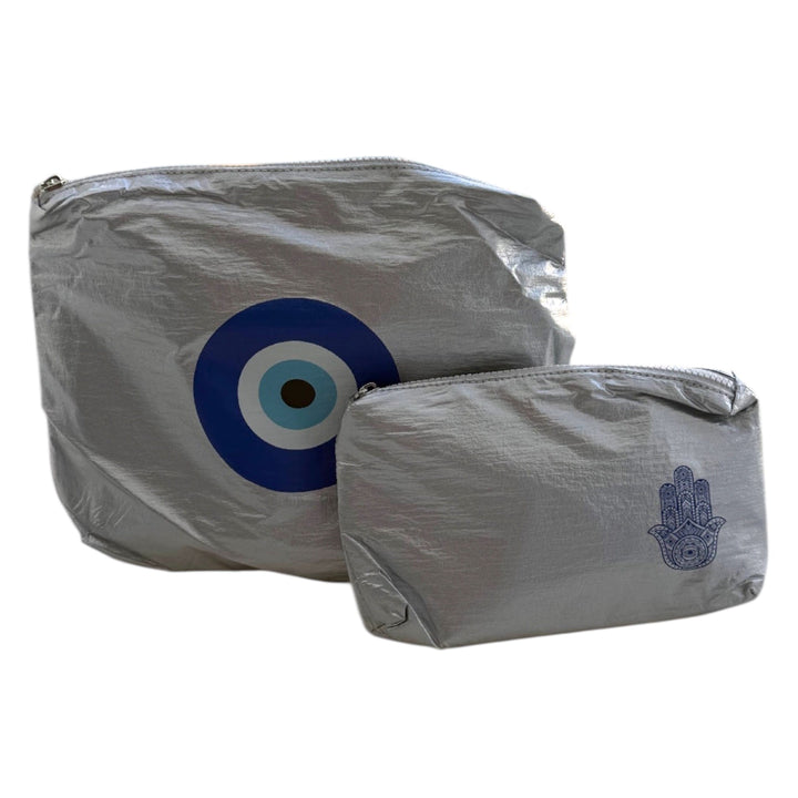 Set of Two-Evil Eye and Hamsa Pouches