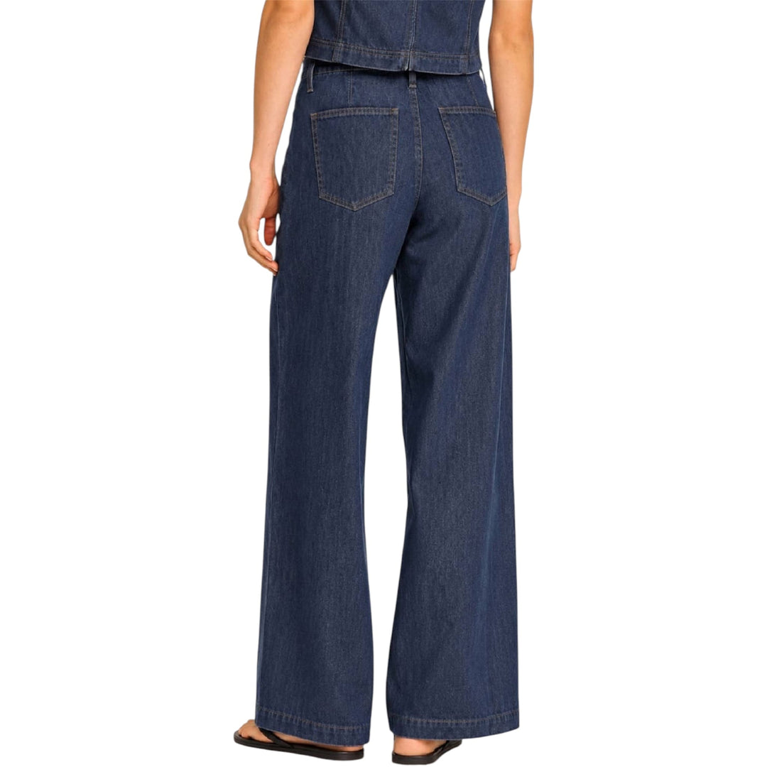 Drawstring Wide Leg Denim Pants