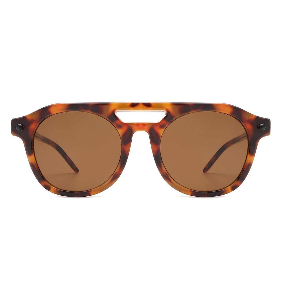 Round Retro Brow-Bar Circle Vintage Style Fashion Sunglasses