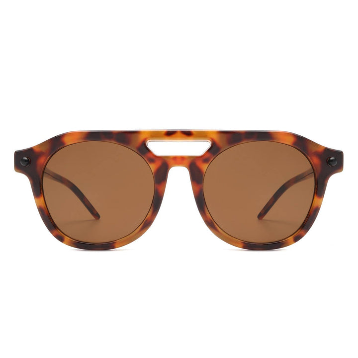 Round Retro Brow-Bar Circle Vintage Style Fashion Sunglasses