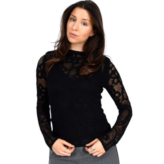 Black Long Sleeve Lace Top