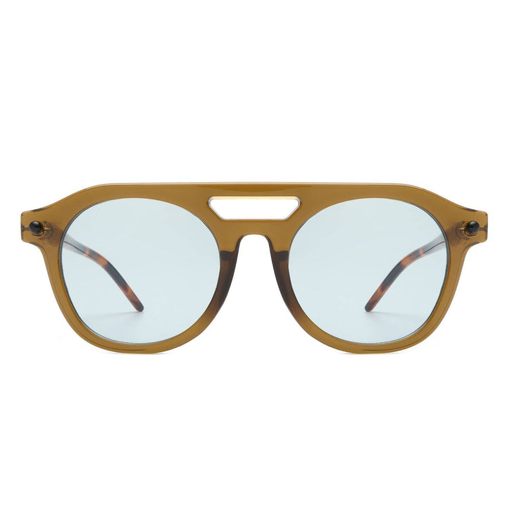Round Retro Brow-Bar Circle Vintage Style Fashion Sunglasses