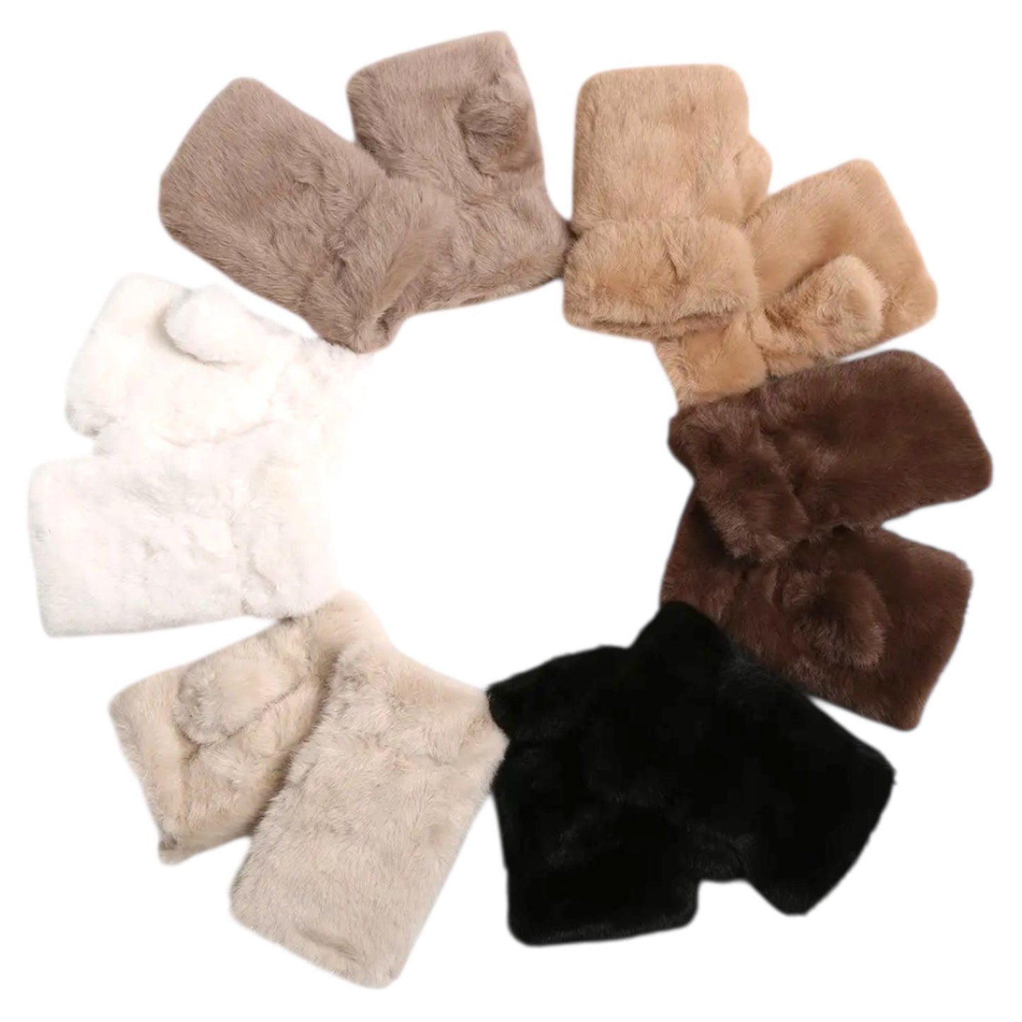 Faux Fur Fingerless Gloves