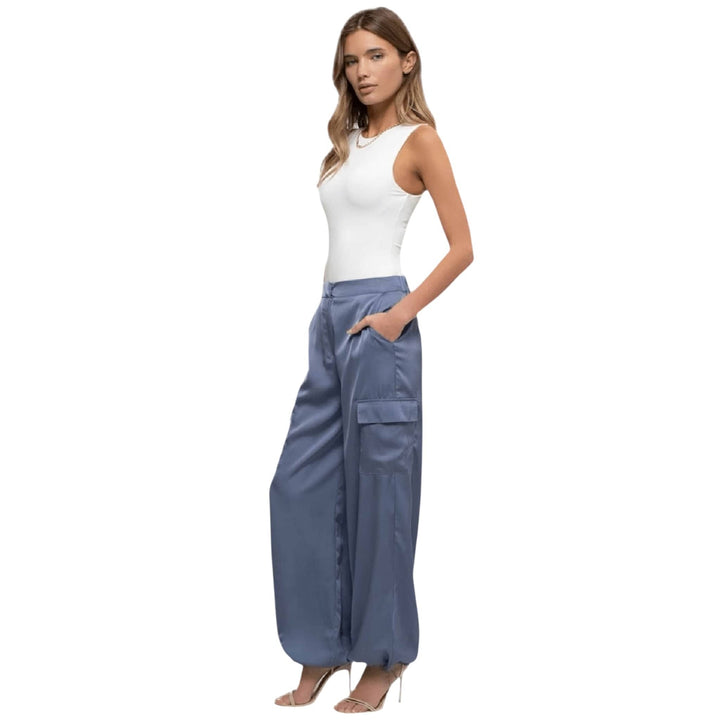 Satin Cargo Pants