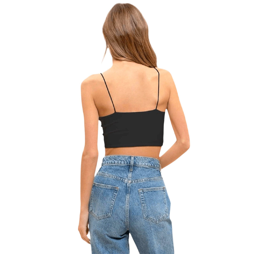 Black seamless cropped cami