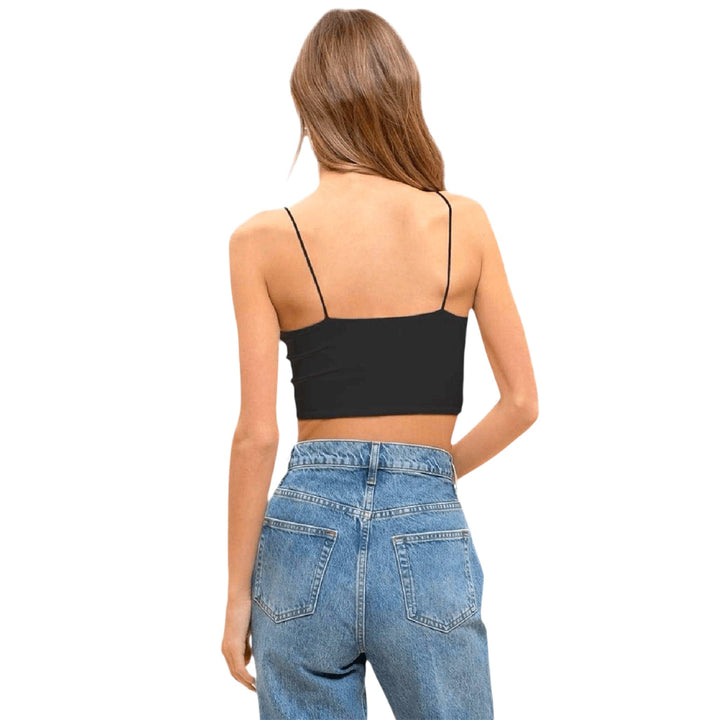 Black seamless cropped cami