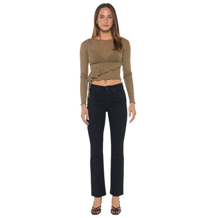 High Rise Slim Black Bootcut Jeans