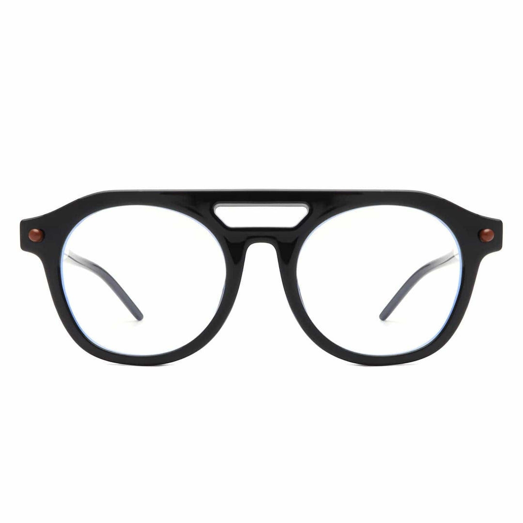 Round Retro Brow-Bar Circle Vintage Style Fashion Sunglasses