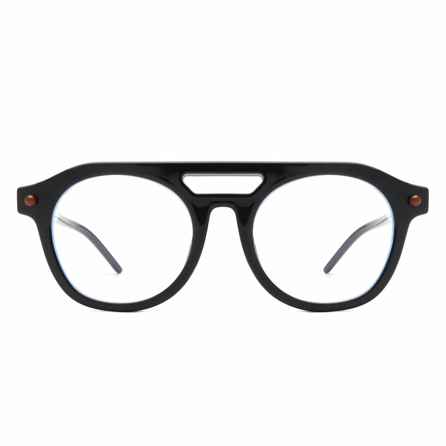 Round Retro Brow-Bar Circle Vintage Style Fashion Sunglasses