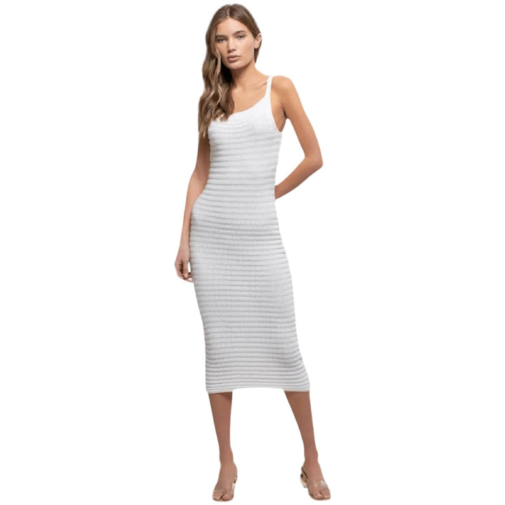 White Crochet Cami Midi Dress