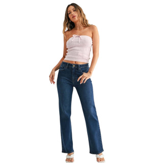 Dark Straight Leg Denim Jeans