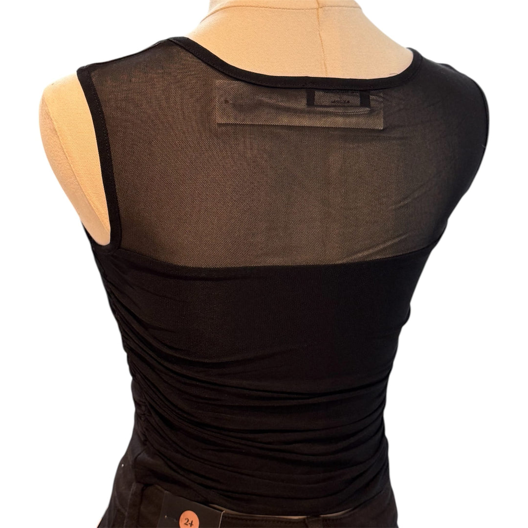 Black Ruched sheer top