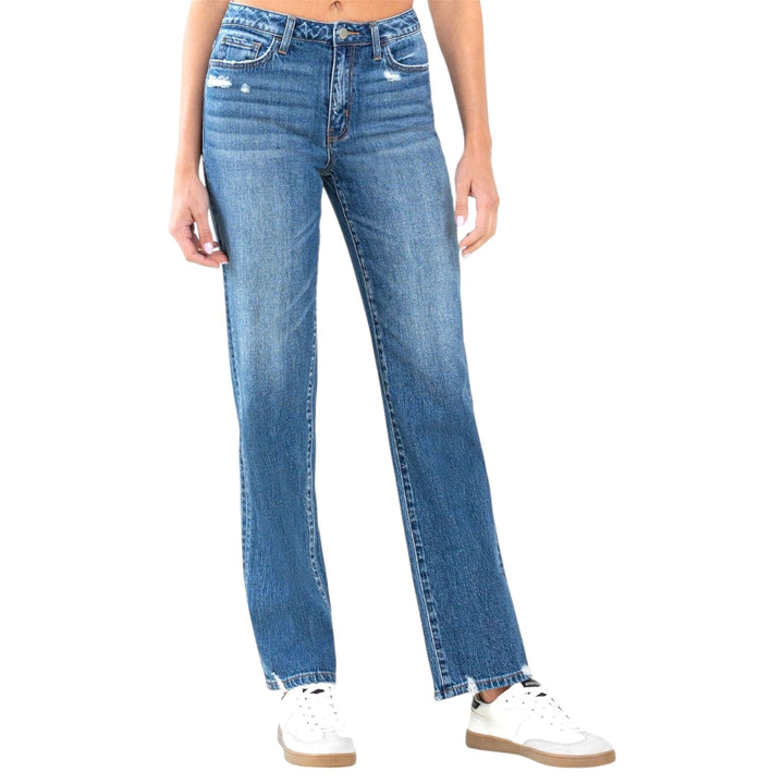 Relaxed Straight Leg Denim Jeans