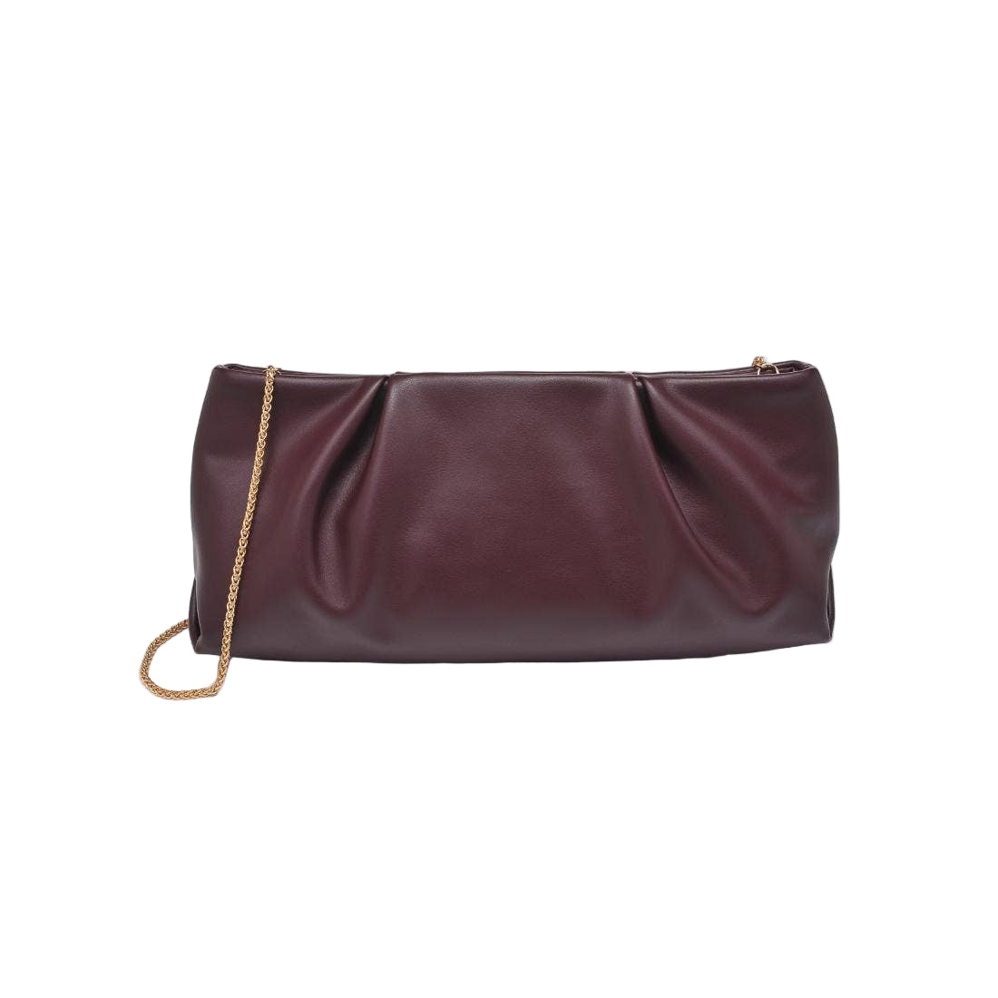 Vegan Leather Clutch in Wine