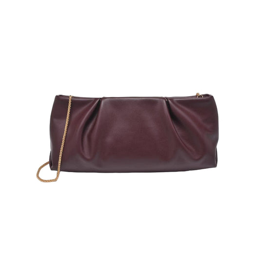 Vegan Leather Clutch in Wine