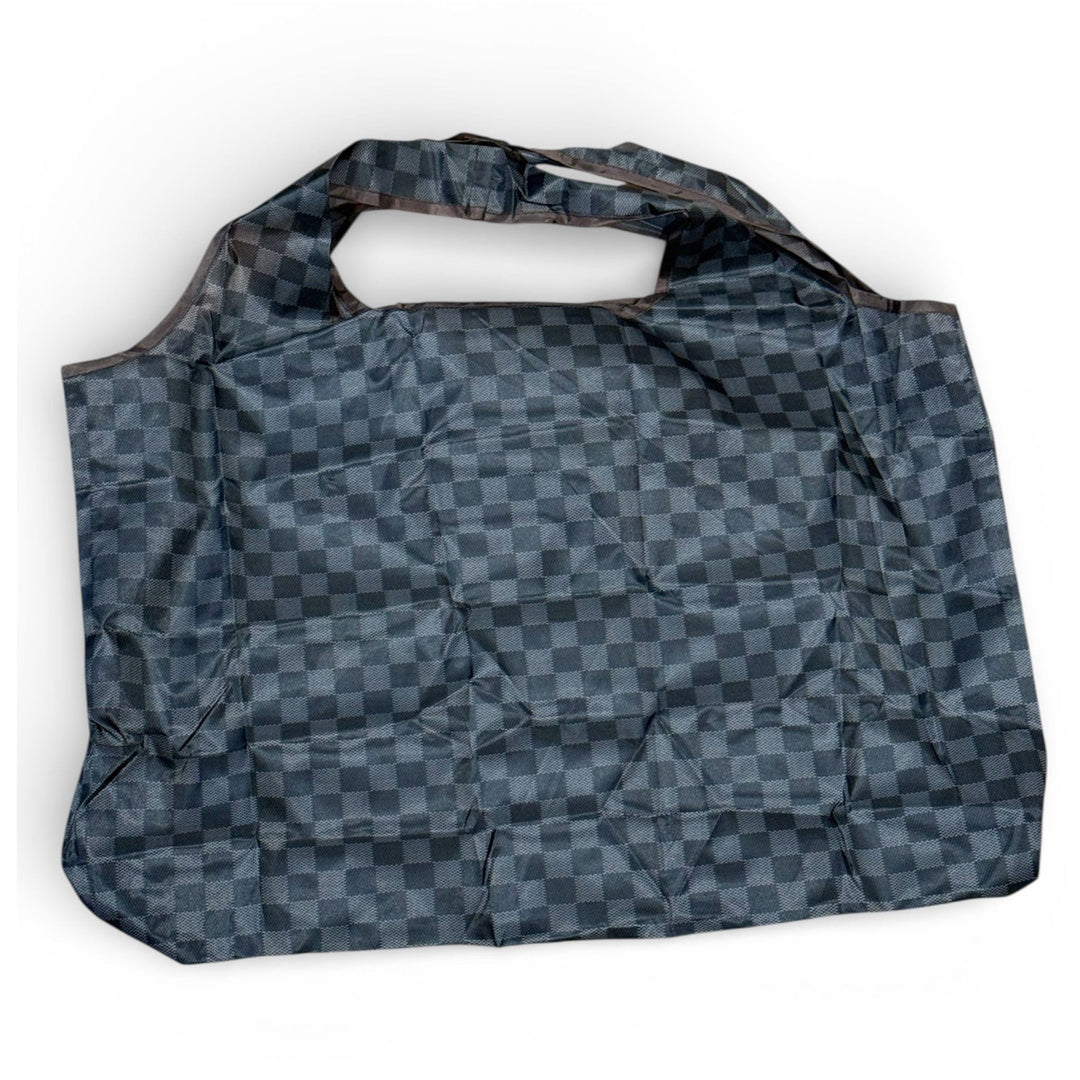 Black/Grey Checkered Reusable Tote