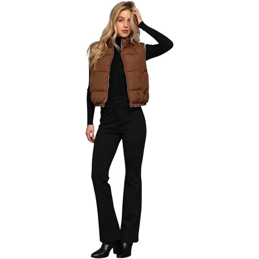 Brown Reversible Sherpa Vest