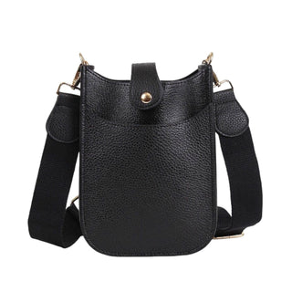 Black Vegan Leather Mini Crossbody Purse