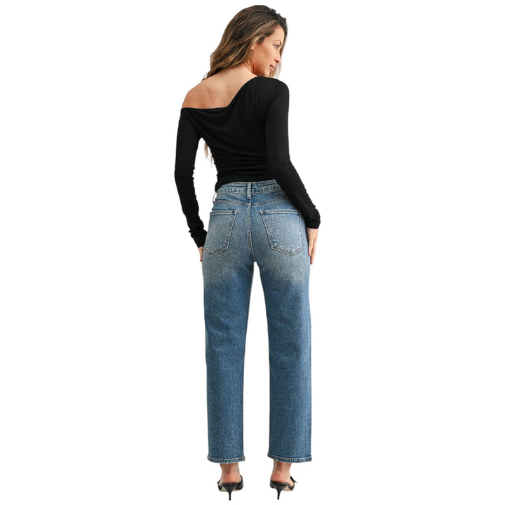 Vintage Straight Leg Mid Rise Jeans