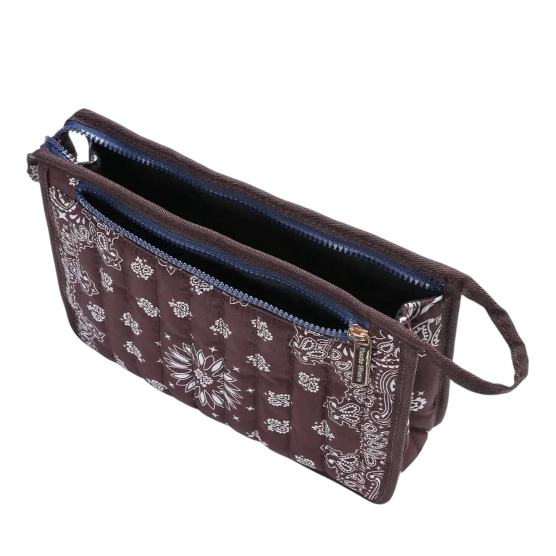Brown Bandana Print Pouch