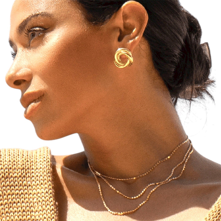 2mm Gold Flat Dot Chain Necklace-14"&16"available