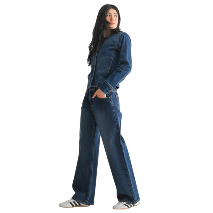 Dark Baggy Wide Leg Jeans