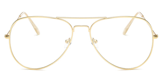 Aviator Anti Blue Light Blocker Glasses in Silver and Gold