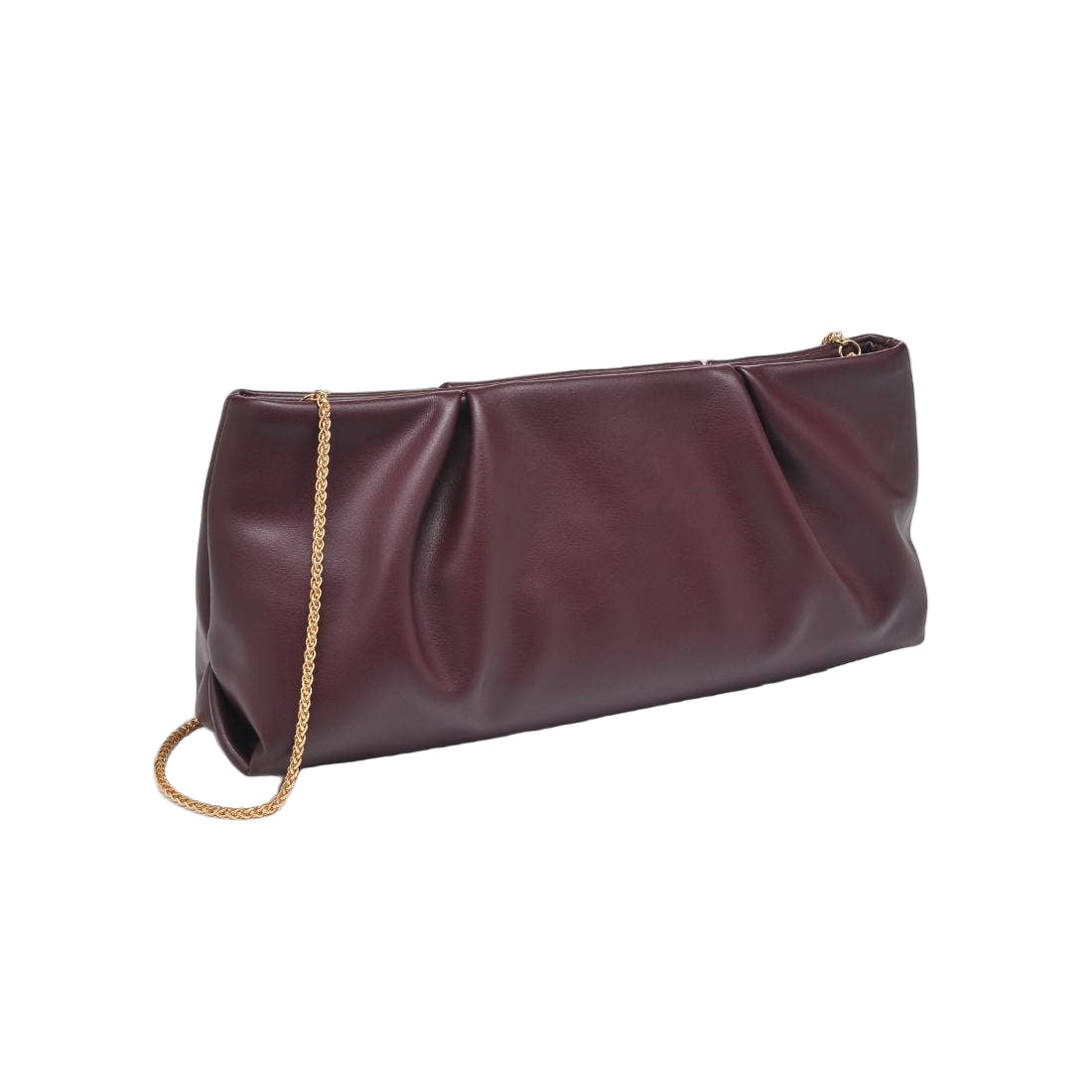 Vegan Leather Clutch in Wine