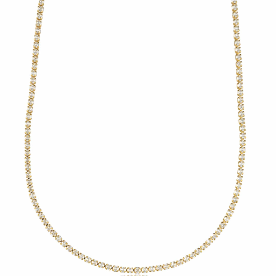 2mm Tennis Necklace Choker- Silver and Gold Available