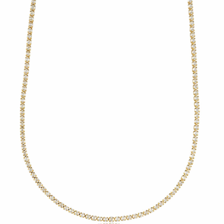 2mm Tennis Necklace Choker- Silver and Gold Available