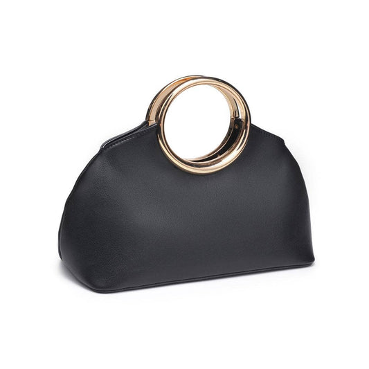Black Handbag with Gold Handles