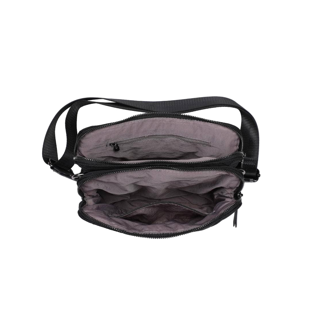 Black Crossbody Quilted Nylon Bag