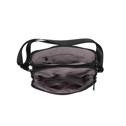 Black Crossbody Quilted Nylon Bag