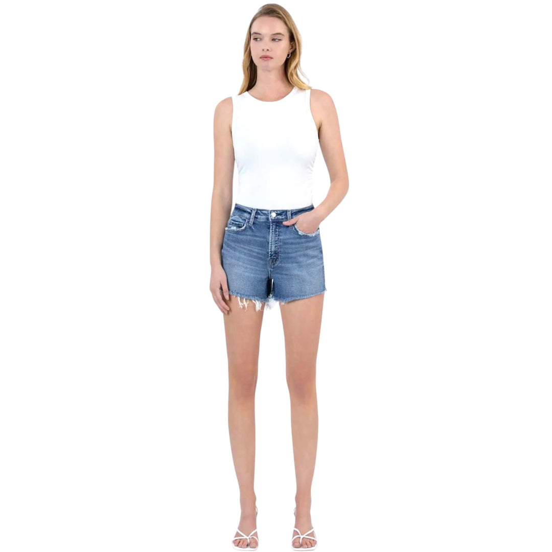 Mid Rise Denim Shorts