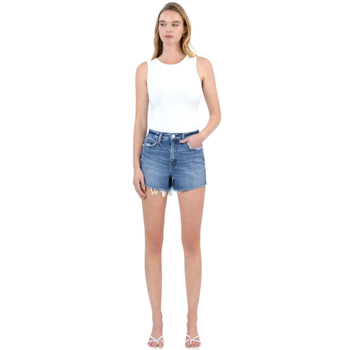 Mid Rise Denim Shorts