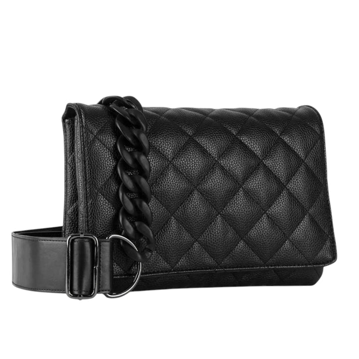 Black Pebbled Crossbody Purse