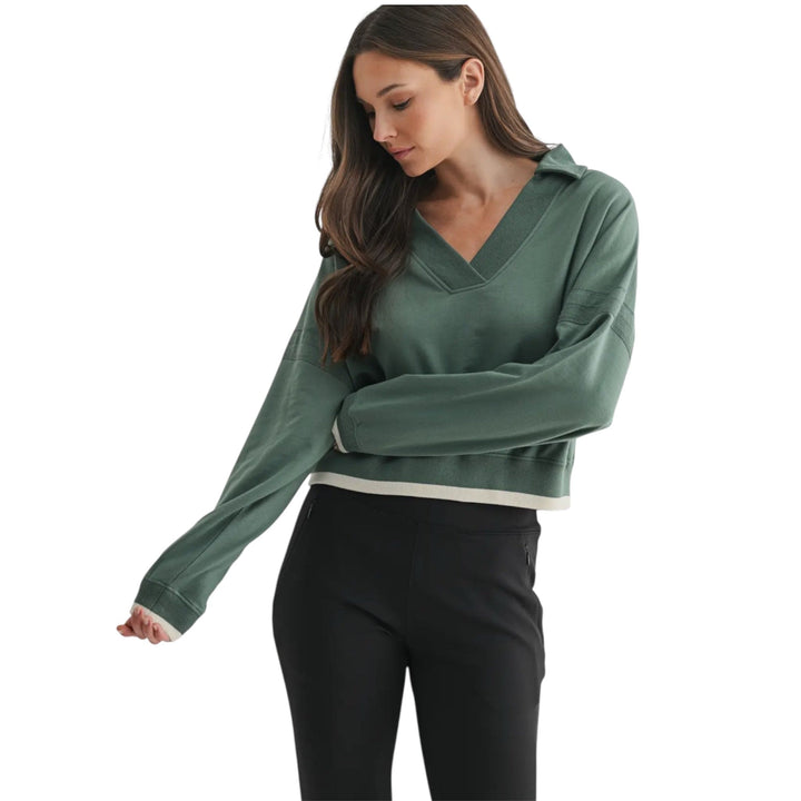 Varsity Line Fleece Pullover Top